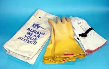 GLOVE KITS LOW VOLTAGE & HIGH VOLTAGE 56 Example of a Low Voltage Glove Kit Example of a High Voltage Glove Kit MIDWEST sells low and high voltage Rubber Liners tested, Leather Protector Gloves and