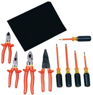 INSULATED TOOLS KITS 72 Tested to 10,000 VAC Rated for Daily 1000 VAC Live Line Use Carrying Case or Tool Rolls for Easy Transport Impact Resistant Insulation on Tools Flame Retardant Insulation on