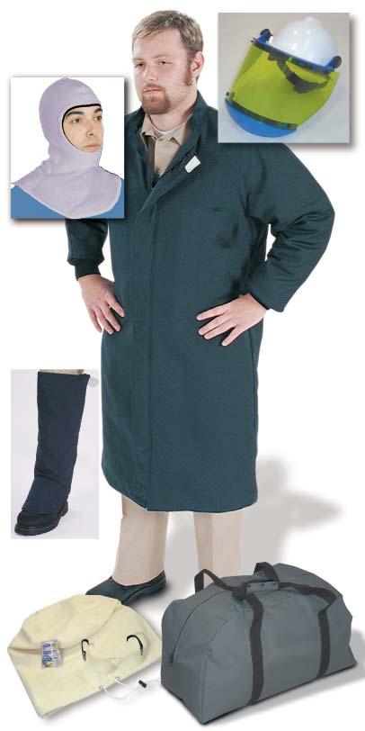ARC FLASH APPAREL KITS (12 & W40 Cal) 8 AG12K-CL Kit - HRC 2-12 Cal 50 Coat and Legging Kit - without Gloves Arc Rating 12.
