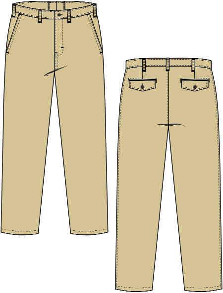 MEN S FR PANT Relaxed Fit Basic Pant / Back Open Seam Men s (Leg 30/3/34) 30-4 Oversize 44-60 Solid brass zipper (YKK/Nomex Tape) Button closure at waist High Tenacity FR Nomex Sewing Thread Two