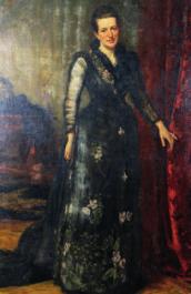 Realised 650 448 Unsigned, Framed oil on canvas Life size portrait of Henrietta Maria Betts (Born 1830),