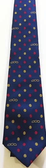 30 Blue with Crest Navy blue woven tie in polyester with