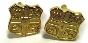 60 inc VAT Crest cuff links High quality gold plated cuff