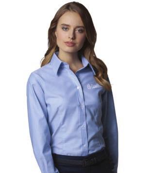 Office Shirt Branded Workwear shirt Long Sleeve A comfortable yet hard wearing cotton rich long sleeve ladies shirt. Easy iron properties and ability to be washed at 50 c. Various colours available.