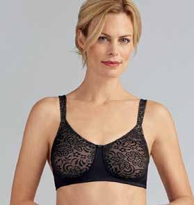 Amoena EVERYDAY permanent collection Annette SOFT CUP Style 44027 Off White 43986 Black/Nude Fit Full Sizes 32-40 A, B, C, D Hooks 2 rows: 32 40 A; 32 38 B; 32 36 C; 32 34 D 3 rows: 40 B; 38 40 C; 36