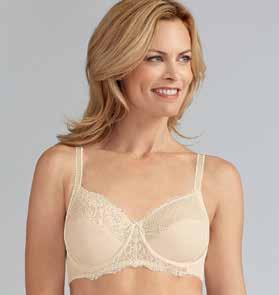 straps Elegant rhinestone detail on both front straps and centre front Adjustable elastic straps; straps increase in width to maintain support in larger sizes Back smoothing Magdalena SOFT CUP