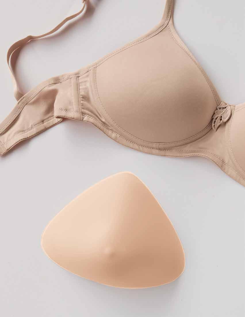 Amoena Essential Balanced and secure fit What Your Customers Will Love Designed to meet her essential everyday needs following breast surgery Essential Deluxe forms feature flowable silicone gel back