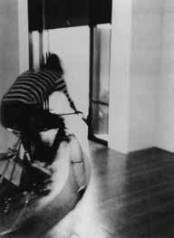 Figure 6. Chris Burden, Bicycle Piece, May 6 20, 1971. Performance, Art Gallery, University of California, Irvine. Photo: Judy Herzog.
