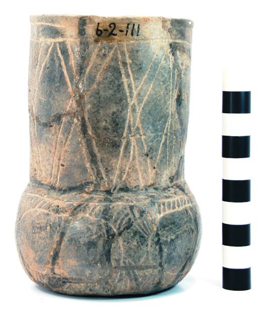 126 Caddo Ceramic Vessels from the Paul Mitchell Site (41BW4) VESSEL NO.: 6 2 111, Burial 42 VESSEL FORM: Deep bowl with two opposed suspension holes (1.