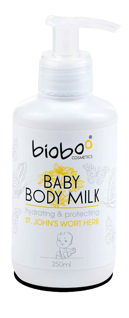 Bioboo Baby bath foam shampoo 165ml washes and soothes Bioboo Baby body milk 250ml hydrating and protecting This is an innovative natural-ingredient cosmetic product ensuring gentle cleaning of the