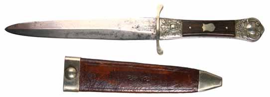 3977* British Bowie knife, by R.Bunting & Son, Boston Works, Sheffield, England, 16.