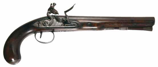 3984* H and I Whately travelling-duelling flintlock pistol, circa 1775, 9" octagonal barrel, front blade sight, 15 bore.