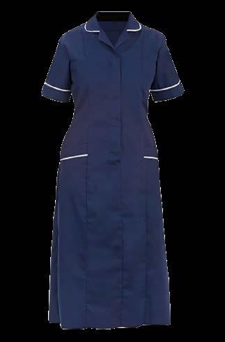 Ladies Classic Step-in Dress Product no: HDRLR1 Ladies Tonia V Neck Product no: HTUL8200 Rounded revere collar Two lined chest pockets Contrast piping on collar, sleeves and hip pockets Industrially
