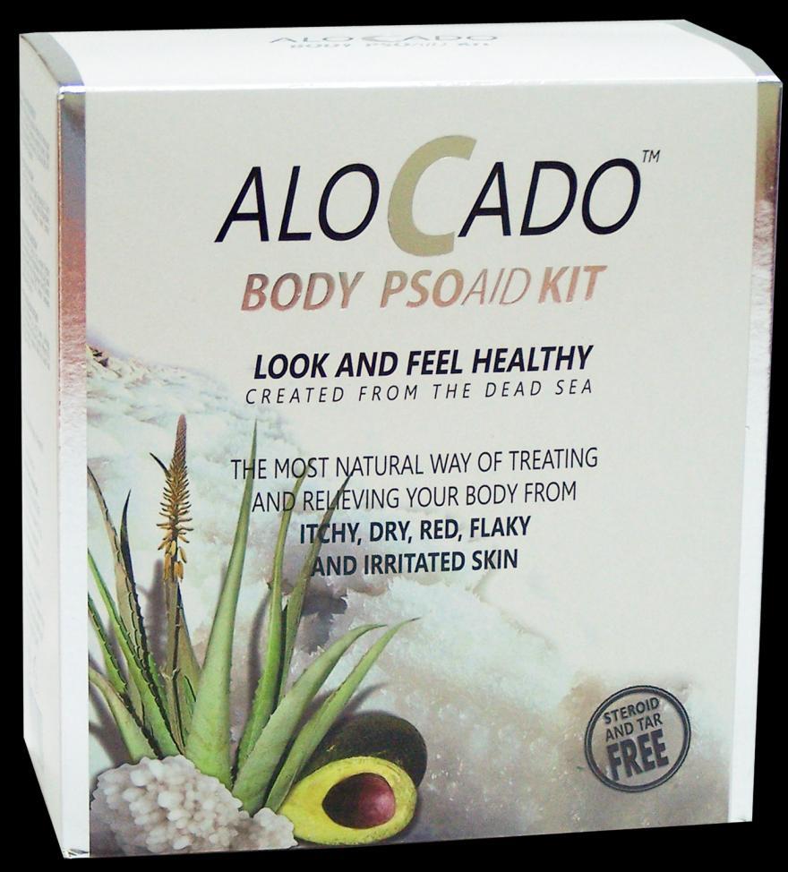 Alocado Body & Scalp Kits Alocado PSOAID Body kit The Alocado PSOAID Body kit contains a combination of four products for the treatment of dry to very dry irritated, itchy, flaky and damaged skin.