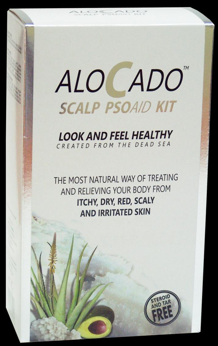 Alocado PSOAID Scalp kit The Alocado PSOAID Scalp kit contains a combination of three products for the treatment of dry to very dry irritated, itchy, flaky and damaged scalp.