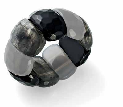 NZ$15 35011 Jet, Opaque and Marbled resin bracelet. 18cm.