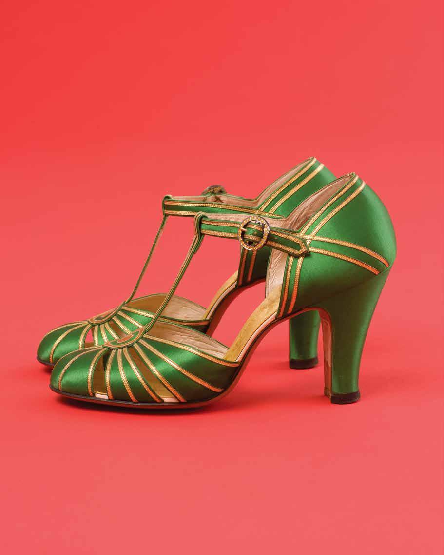 Art deco style t-bar evening sandals made by Palter DeLiso
