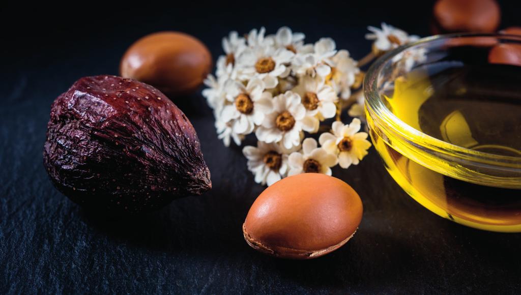 Argan oil has regenerative properties and regulates moisture.