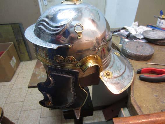 Next is polishing and cleaning of the helmet and prepare for galvanized,first with tin and then with pure silver 1000 sample.