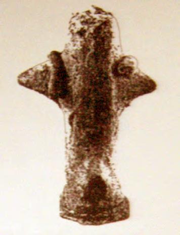 222 CHAPTER VIII Fig. VIII.5. Female pregnant figurine with an armlet from Pavlovac (F.Y.R.O.M.). A standing female figurine with an armlet on the right arm was unearthed at Pavlovac site (F.Y.R.O.M. ), which is famous for its Neolithic blind statuettes 824.