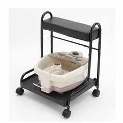 Salon Furniture Pedicure Station AE01 $560 Client chair set on solid base with footrest and foot spa.