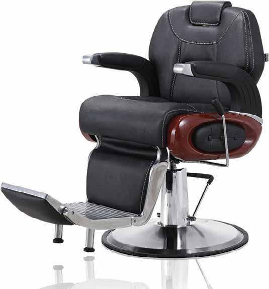 Accessories shown in photo are excluded. Emperor Barber Chair AC48766 $1185 Fully upholstered with thick leather in black.