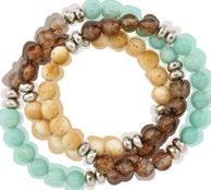 beads make up this fabulous set of three stretch bracelets. 7" Diameter. One size fits most.