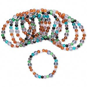 #AFMN632 Bracelet mix, glass pearl, assorted light