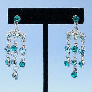 #AFME517 Earrings, silversilver-plated pewter with rhinestones,