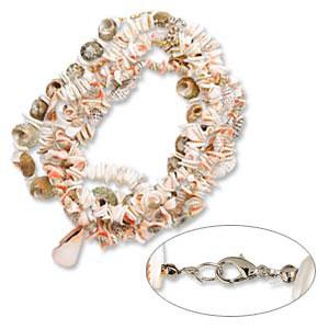 Necklace, mothermother-ofof-pearl (dyed) multimulti-colored, 15mm