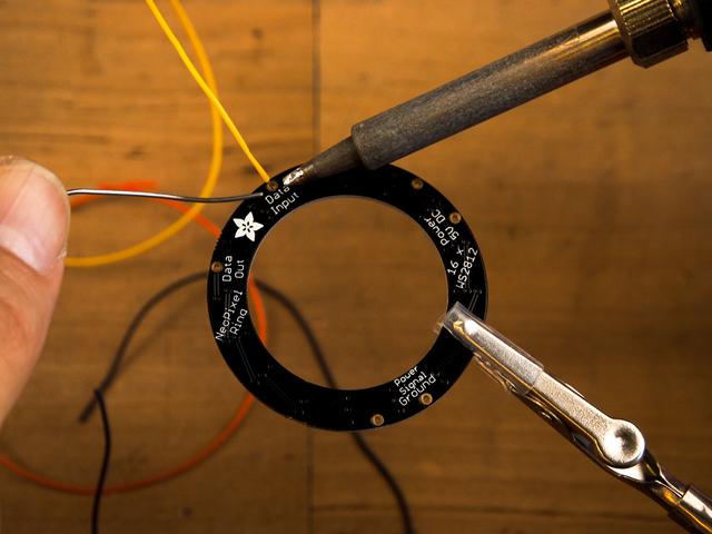 Start by cutting a 6" lengths each of red, black, and yellow wire. Then, cut a 4" length each of red, black, and green wire. Strip a 1/4" of insulation from both ends of each wire.