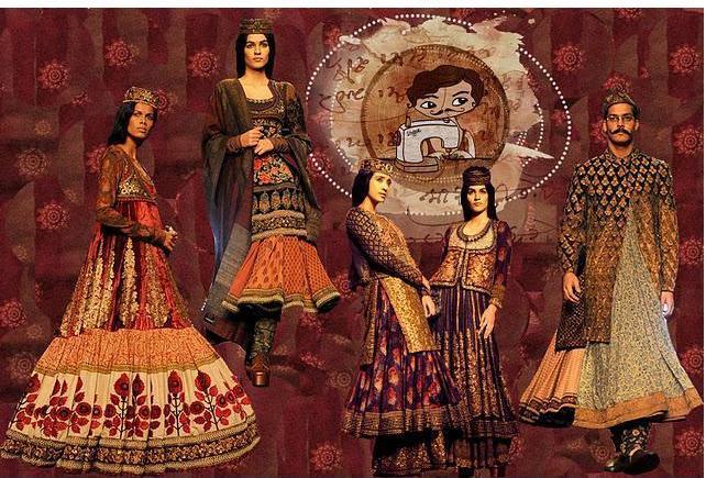 Traditional buta design used in a contemporary way by Sabyasachi