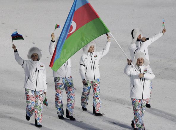 At the 2010 Winter Olympics, Azerbaijan's team sported