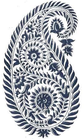 Paisley A motif- * Intensively used in Indian Traditional Embroideries like Kashmir,