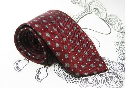 The Vintage Maroon Dot with Tiny Paisley Designs Tie