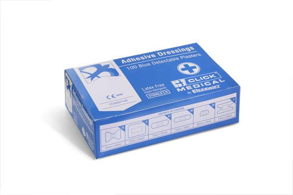 ASSORTED BLUE PLASTERS 100 Each plaster is individually sealed to keep it sterile.