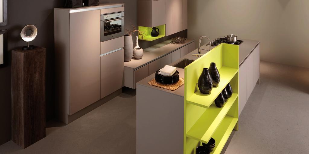 C O N C E T T O Bennito Mocha & Lime Green If you are looking to create a truly beautiful, tranquil & calm contemporary living kitchen, then