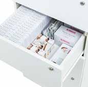The product and selection displays have anti-theft mechanisms and the cabinet s storage drawers