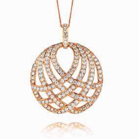 Le Vian s Couture Strawberry N Vanilla pendant set with Vanilla Diamonds in 18-karat Strawberry Gold.