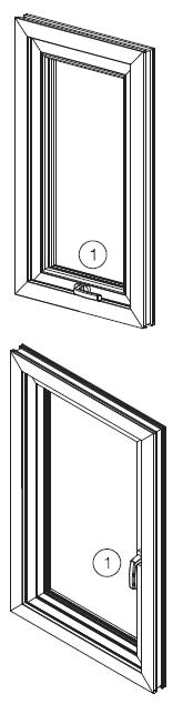 Horizontal Opening Vertical Opening Opening the Window Sash To open the window, the handle is moved from position 1 to position