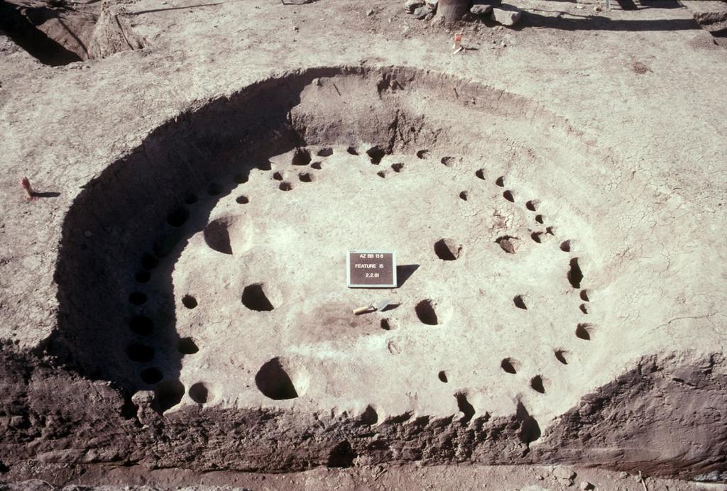 Feature Descriptions 4.11 by mechanical stripping (Figure 4.3). The entire feature, except a small portion removed by the trench, was excavated by hand. This round structure measured 3.