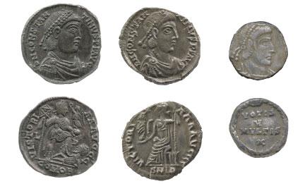 THE TRANSITION FROM ROMAN TO ANGLO-SAXON COINAGE 57 Fig. 1, a c. Three siliquae, showing varying degrees of clipping.