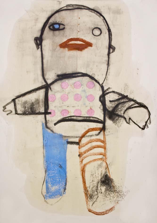 Page 12/49 LUCA LANZI Doll Pink Dots Drawing mixed media on paper Sheet 100 x 70