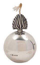 * 100-120 127 127 A Victorian silver mounted coconut string holder, maker William Comyns & Sons, London, 1886 of circular form with reeded base, raised on a circular spreading foot,