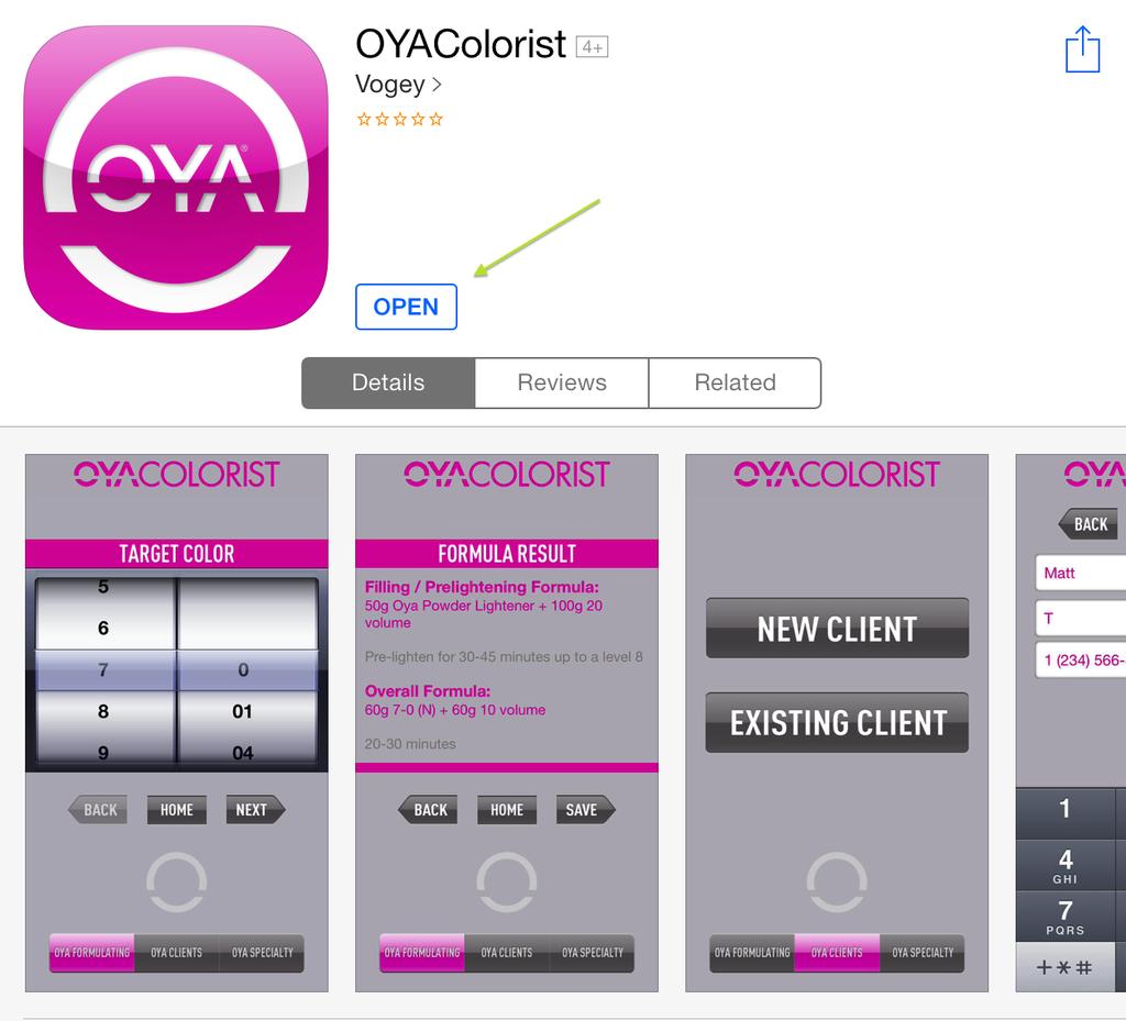 screen Touch the search icon and type in oya colorist The OYA Colorist App will appear