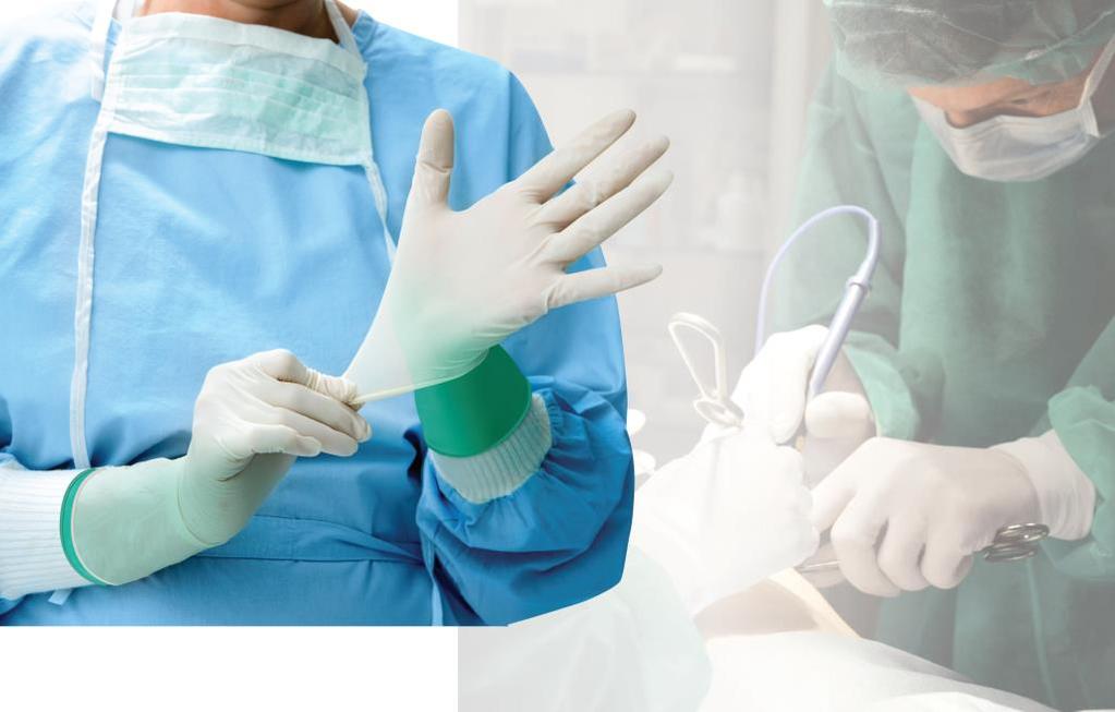 DOUBLE DONNING SURGICAL GLOVE Functional Benefits: Provide double reduction on risk of patients' blood exposure Provide double assurance to avoid cross-infection between users and patients Provide