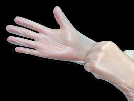 THERMOPLASTIC ELASTOMER (TPE) GLOVE Functional Benefits: Disposable and durable Foodsafe and odourless DOP and DINP free Soft grip Good fit on hand and fingertips Comply to EN 455 ( Part 1,2,3)