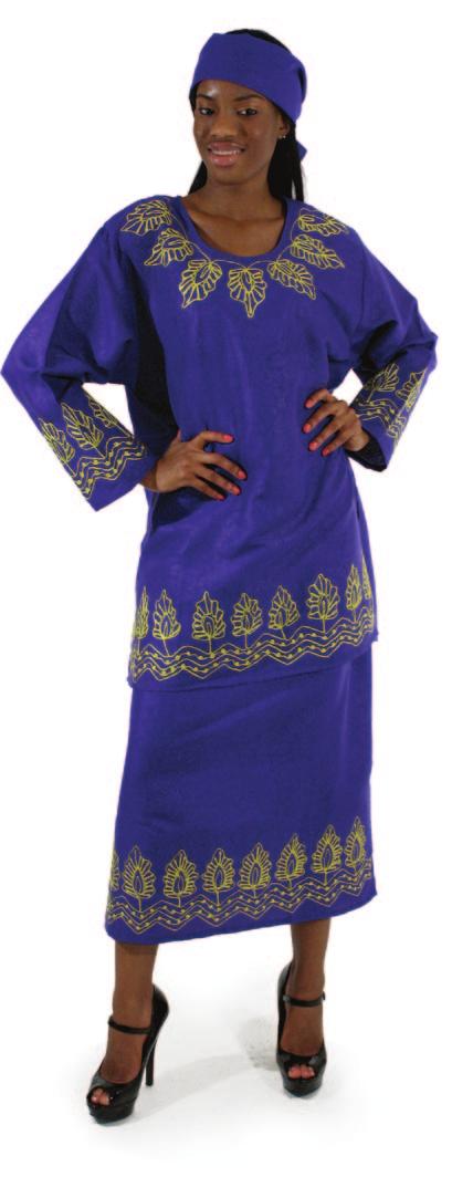 Floral Embroidered African Kaftan Adjustable draw string skirt fits up to 58 waist.