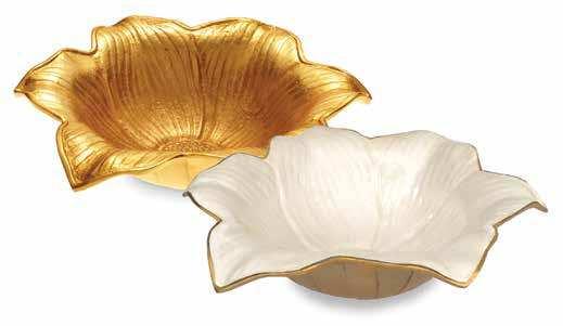 Flower Collections GOLD ROSE & LILY 7130 ROSE 4" PETITE BOWL 6590 ROSE 8" BOWL gold 300 MSRP $40.00 gold 300 MSRP $90.00 gold snow 315 MSRP $49.00 gold snow 315 MSRP $99.