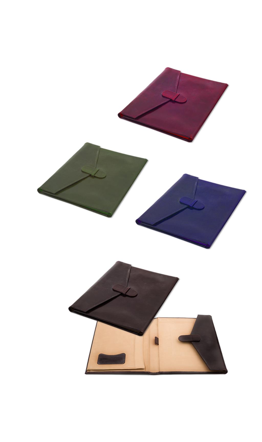 A5 NOTEBOOK FOLDER - Travel Hand size A% leather folder with the finest quality leather and a luxurious contrast suede lining.